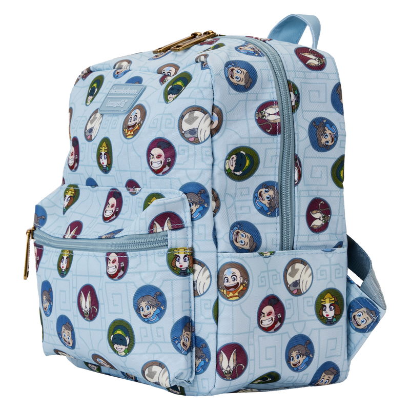 Loungefly Nickelodeon Avatar The Last Airbender All-Over Printed Square-Styled Mini Nylon Backpack for Fashionable Carrying