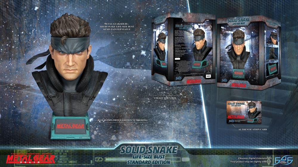 First4Figures Highly Detailed 1/1 Scale Life - Size Solid Snake Bust from Metal Gear Solid Video Game