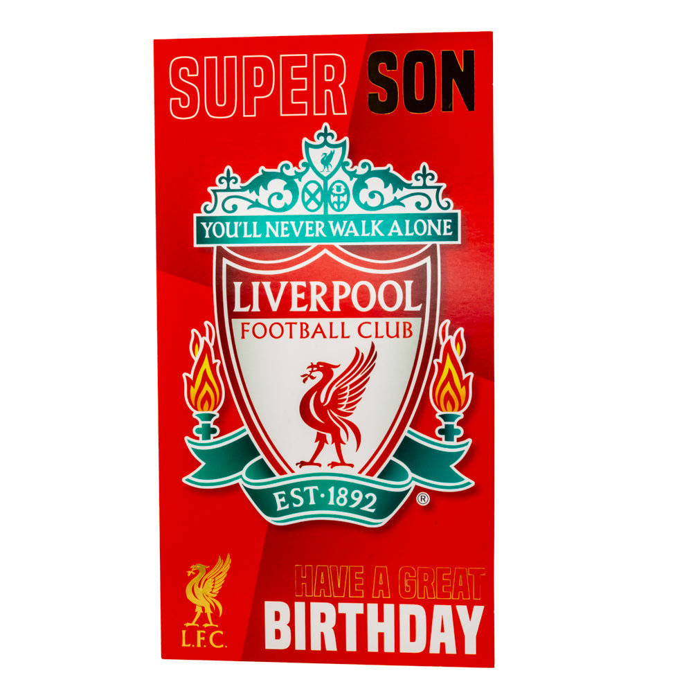 Super Son Liverpool Football Club Birthday Card for a Special Celebration
