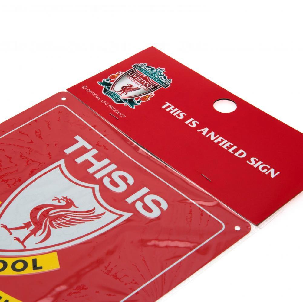 Liverpool Football Club Iconic 'This is Anfield' Stamped Metal Wall Decor Sign