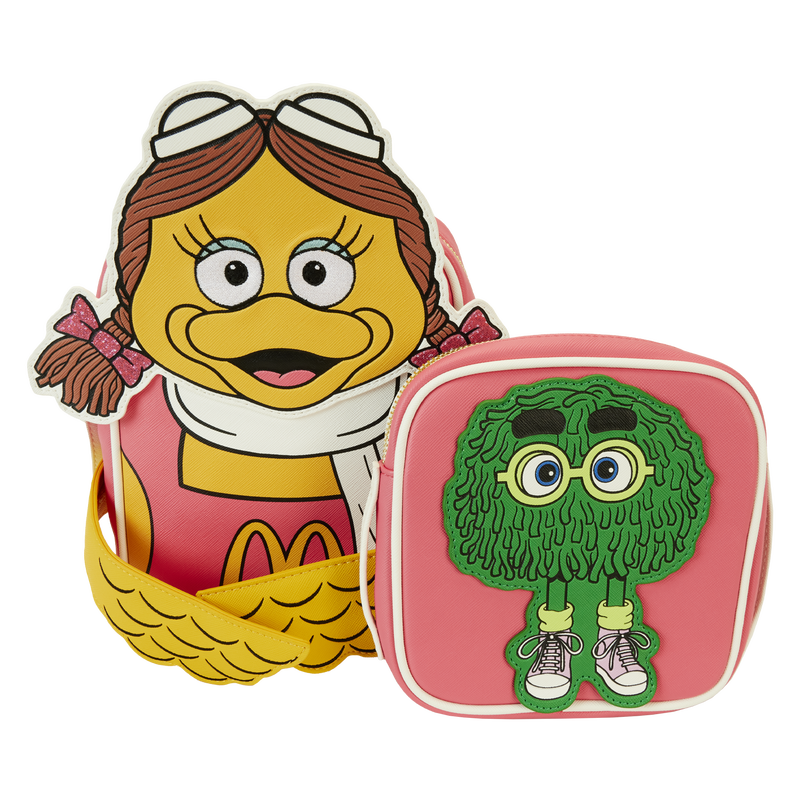 Loungefly Crossbody Crossbuddies Bag Featuring McDonald's Birdie the Early Bird along with a Fry Kids Coin Purse
