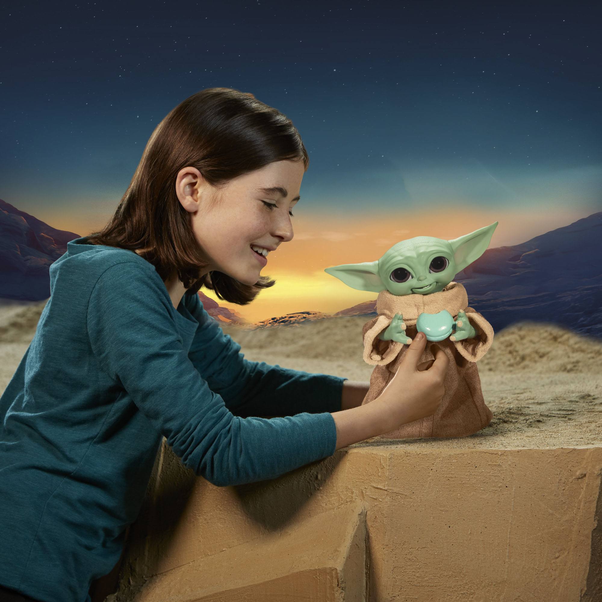 Hasbro's Interactive Star Wars Galactic Snackin' Grogu Animatronic Toy