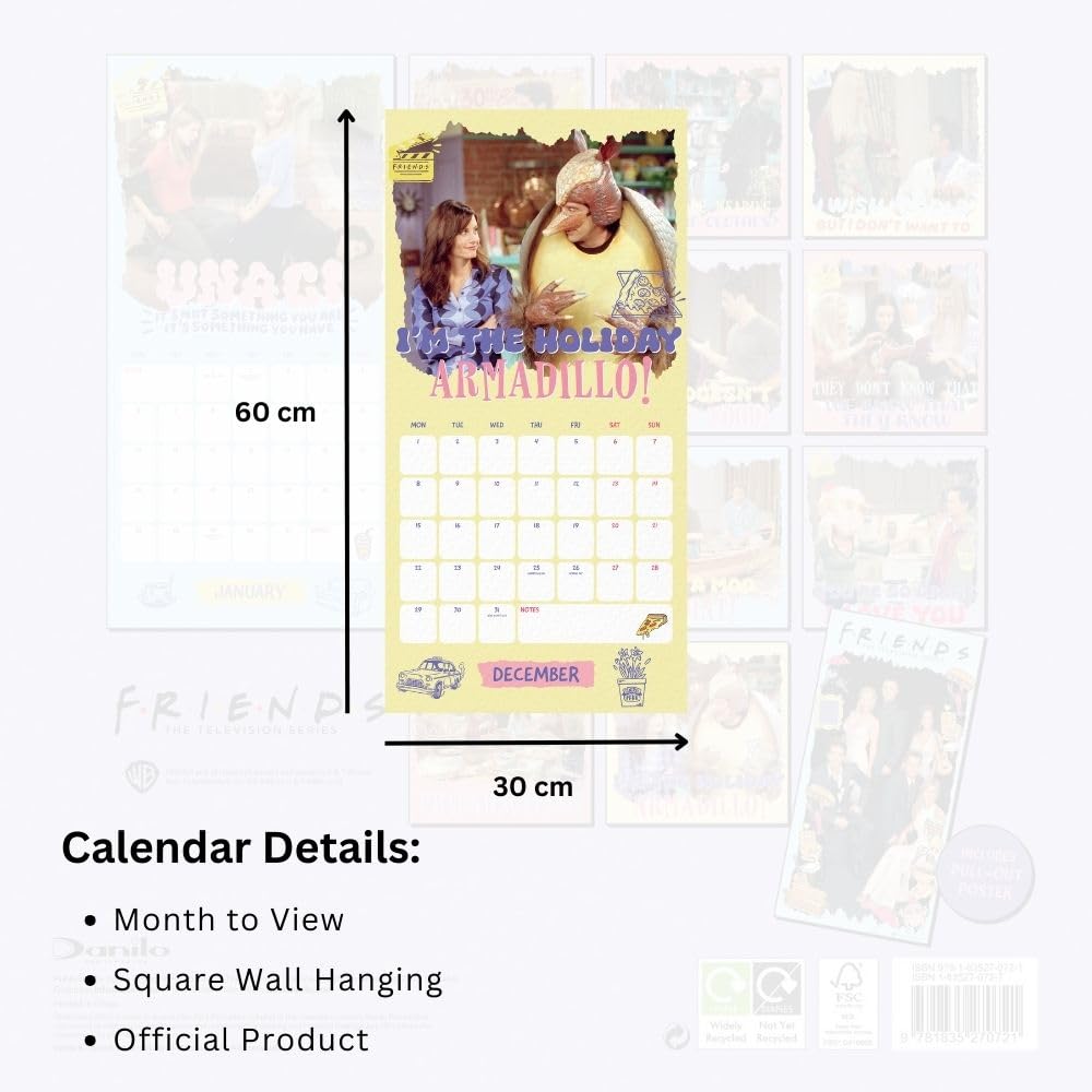 2025 Square Wall Calendar Inspired by the Famous TV Show Friends