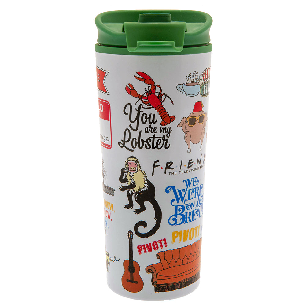 Friends-themed Metal Double-walled Thermal Travel Mug with Infographic