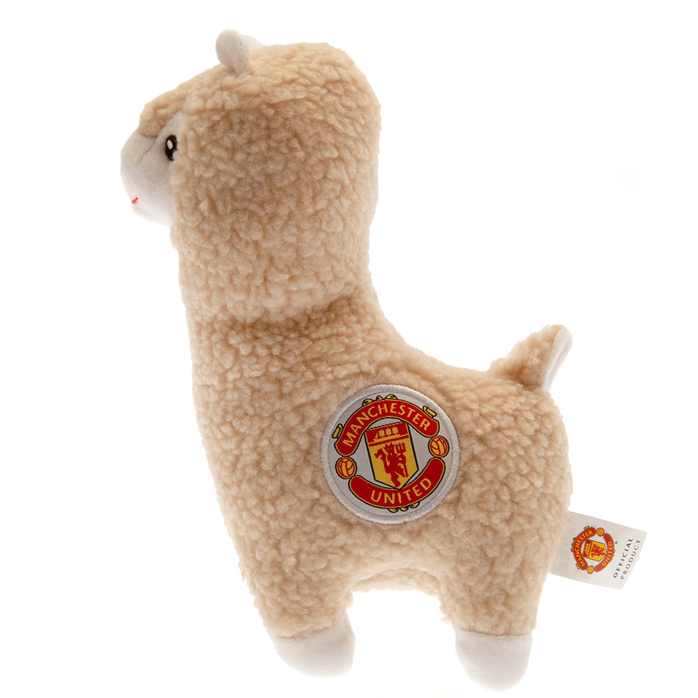 Manchester United Football Club Soft Plush Toy Llama with Full - Colour Woven Crest
