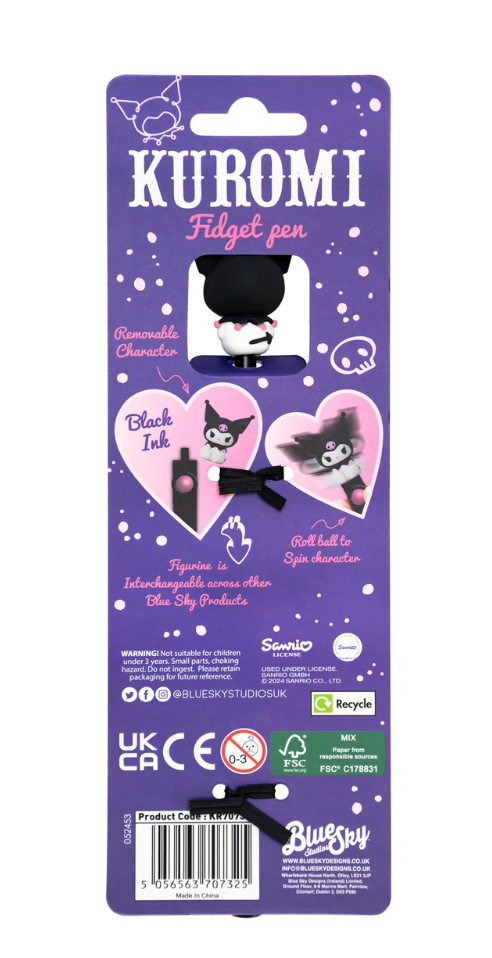 Hello Kitty & Friends Collection Kuromi-themed Fidget Roller Ball Pen for Stationery Enthusiasts