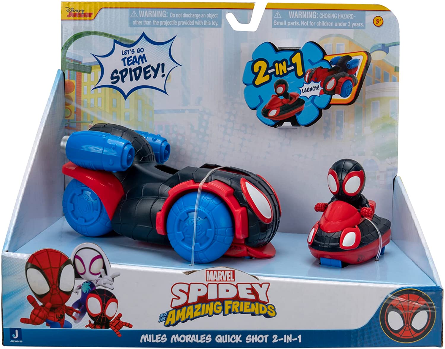 Marvel's Spidey and His Amazing Friends 2-in-1 Quick Shot Vehicle - Miles Morales Version