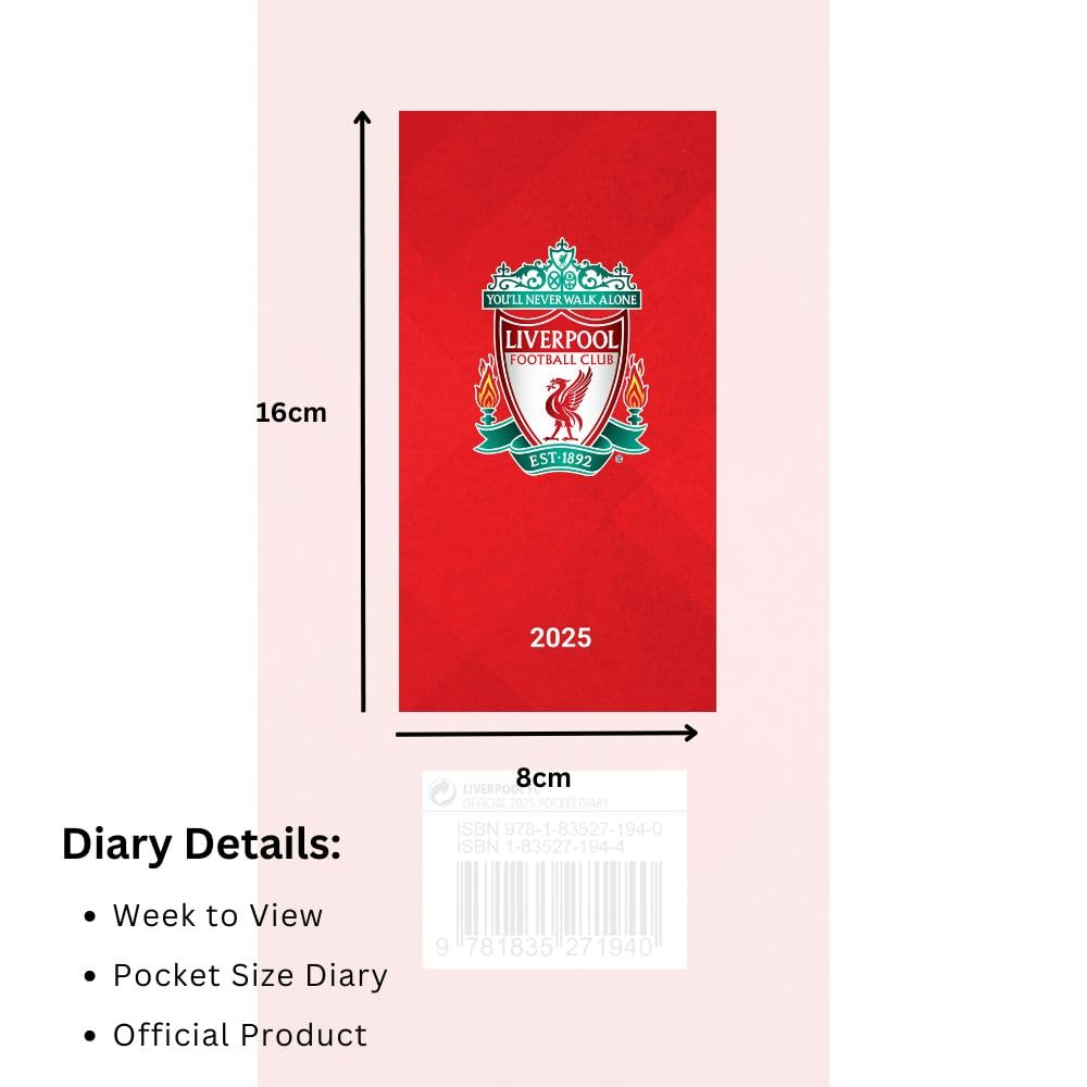 2025 Liverpool Football Club Slim Weekly View Diary