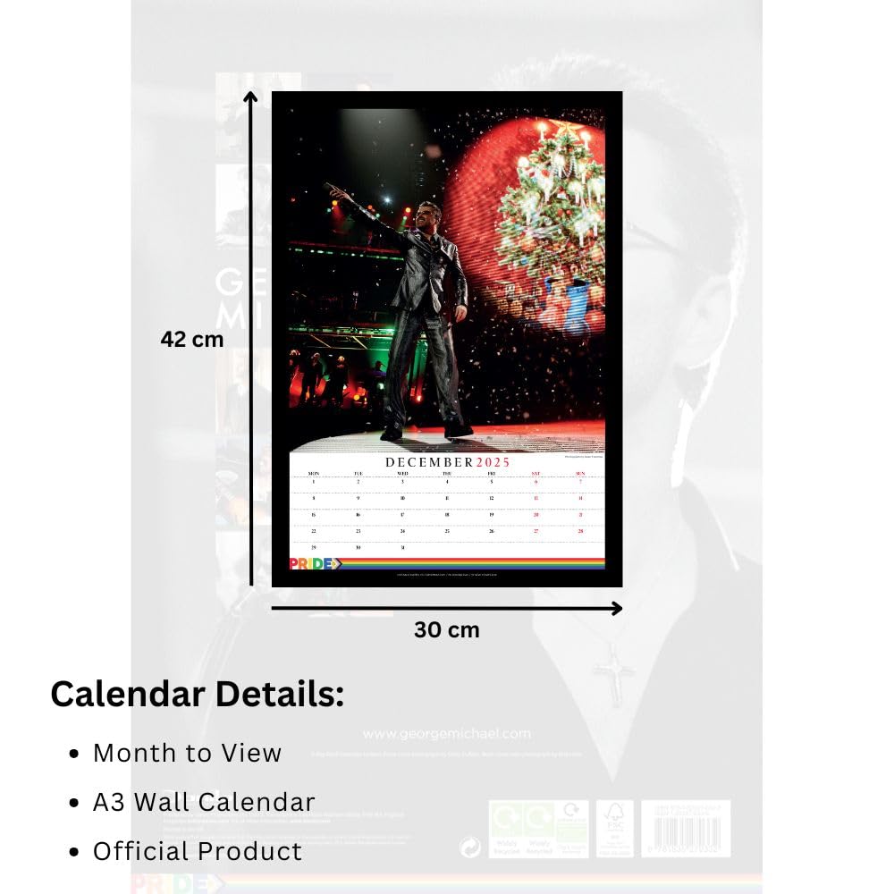 George Michael Themed A3 Wall Calendar for the Year 2025