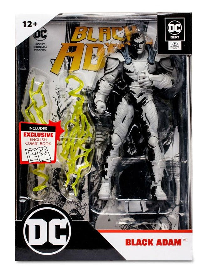 McFarlane DC Direct 7-Inch Black Adam Action Figure with Line Art Variant Comic