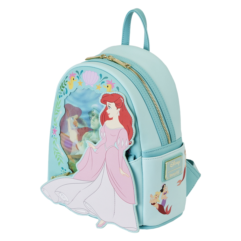 Loungefly Disney The Little Mermaid Princess Collection Lenticular Design Mini Backpack for Adventurous Fans