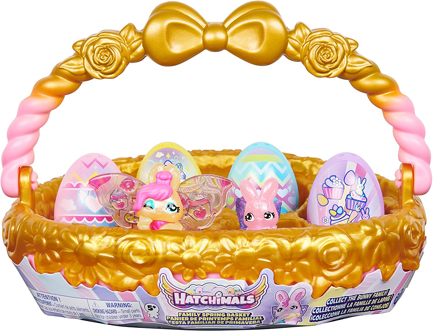 Adorable Hatchimals CollEGGtibles Bunny Family Spring Basket Gift Set for Kids