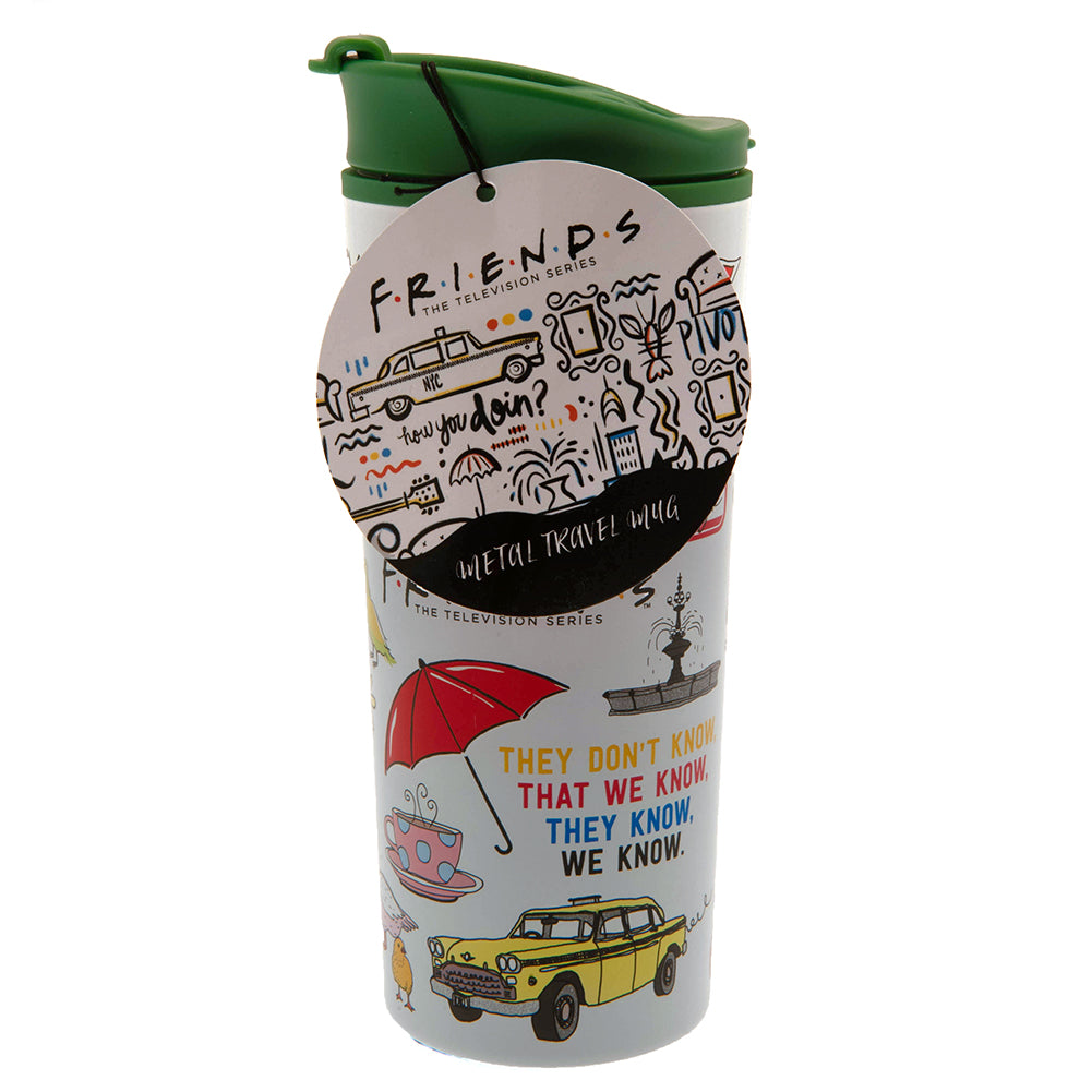 Friends-themed Metal Double-walled Thermal Travel Mug with Infographic