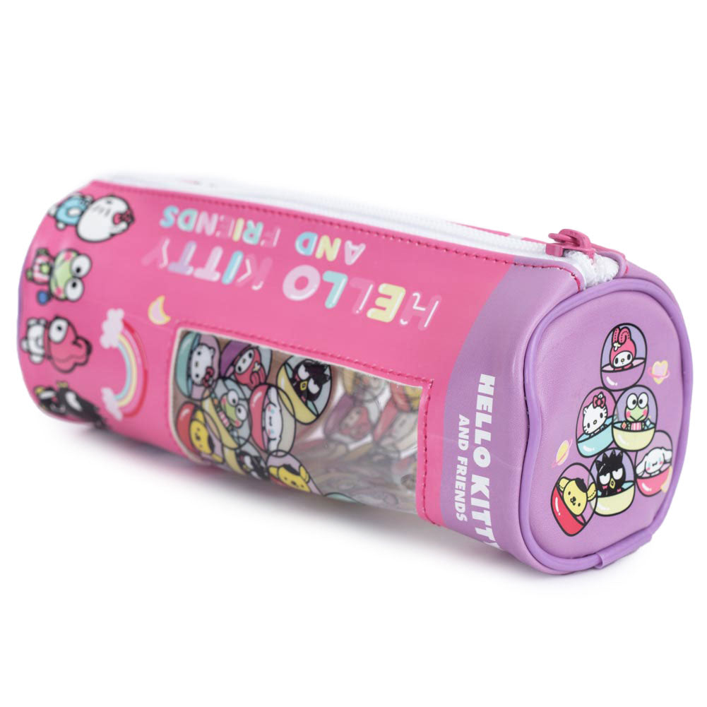 Adorable Hello Kitty Cylindrical Zipped Pencil Case for Stationery Storage