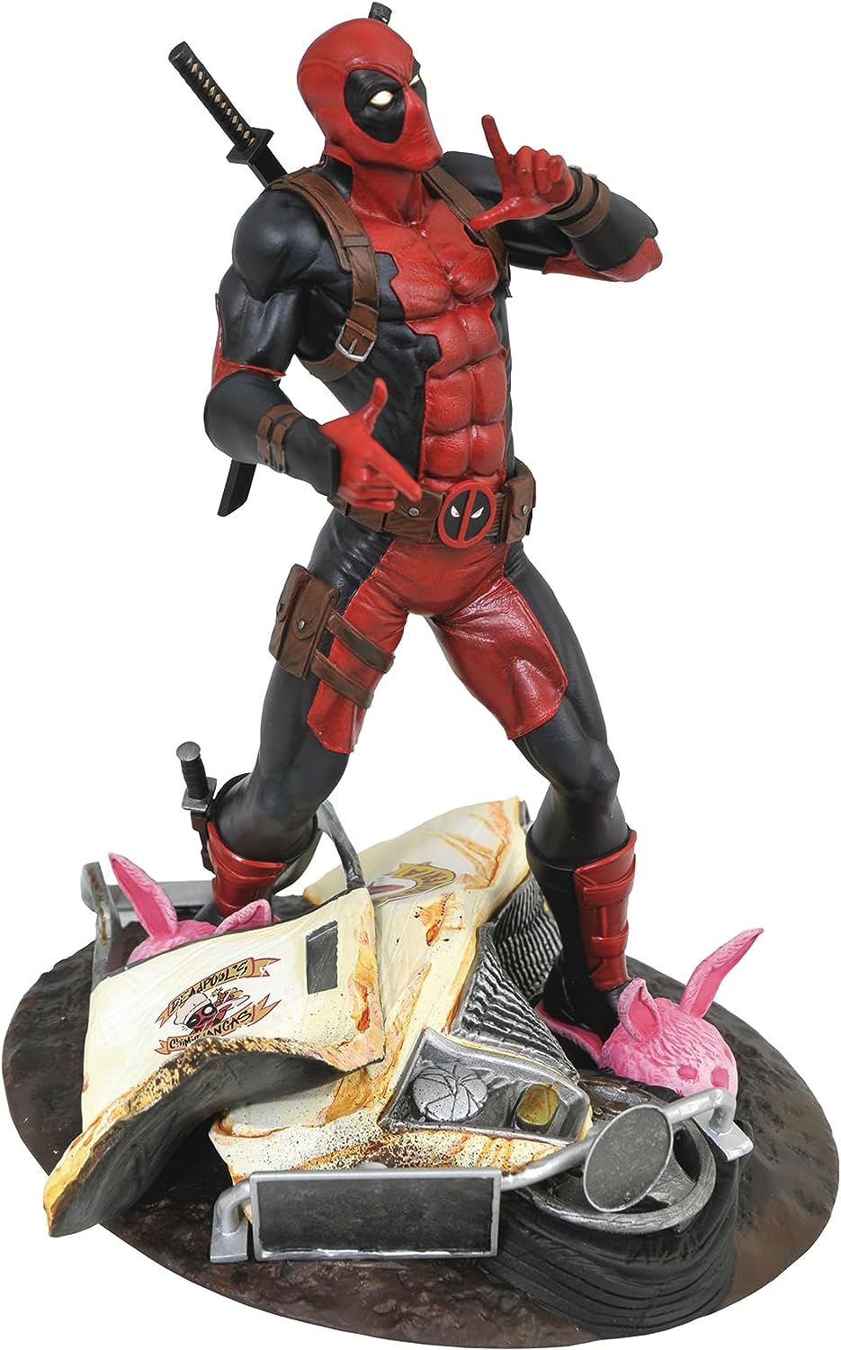 Marvel Gallery High - Quality PVC Deadpool Figure on Destroyed Taco Truck Base