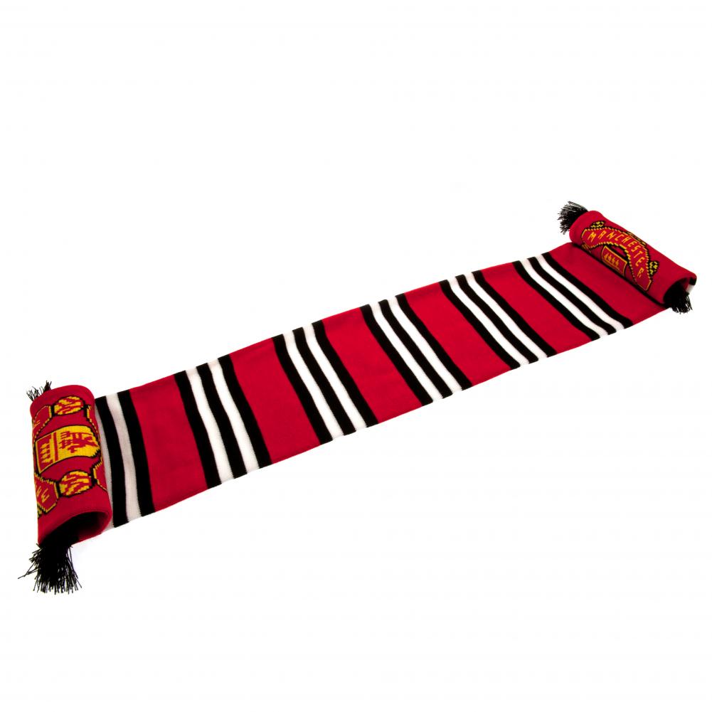 Stylish Jacquard Knit Manchester United FC Scarf in Red, White and Black