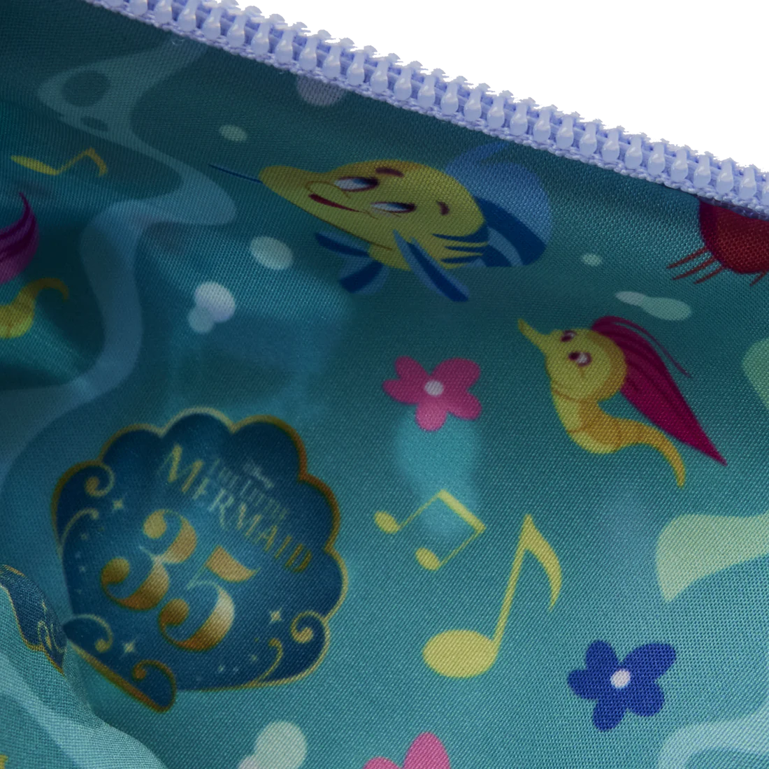 Loungefly Disney The Little Mermaid 35th Anniversary Colorful All-Over-Print Nylon Wristlet Wallet