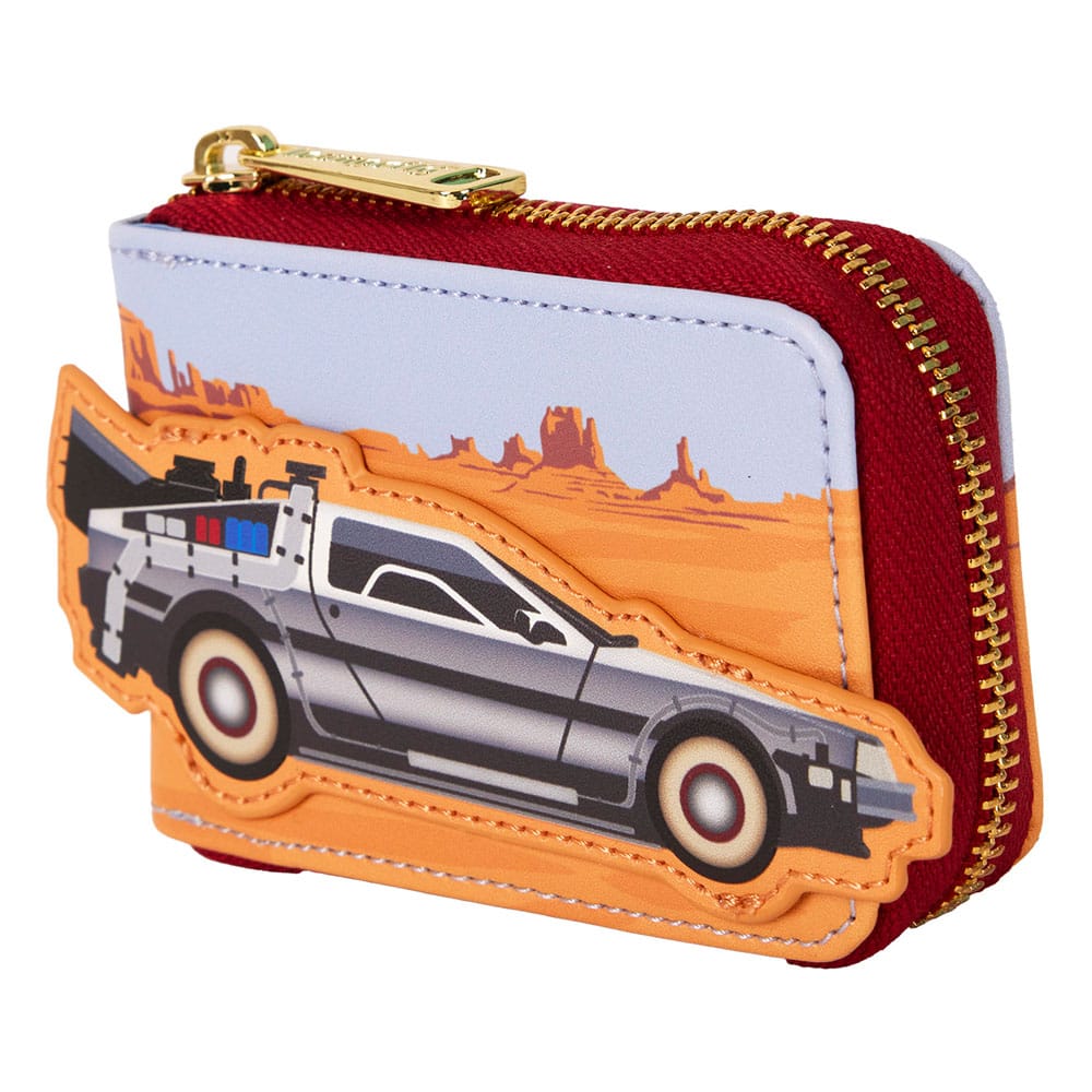 Loungefly 40th Anniversary Back To The Future Delorean Inspired Accordion Style Wallet for Everyday Use
