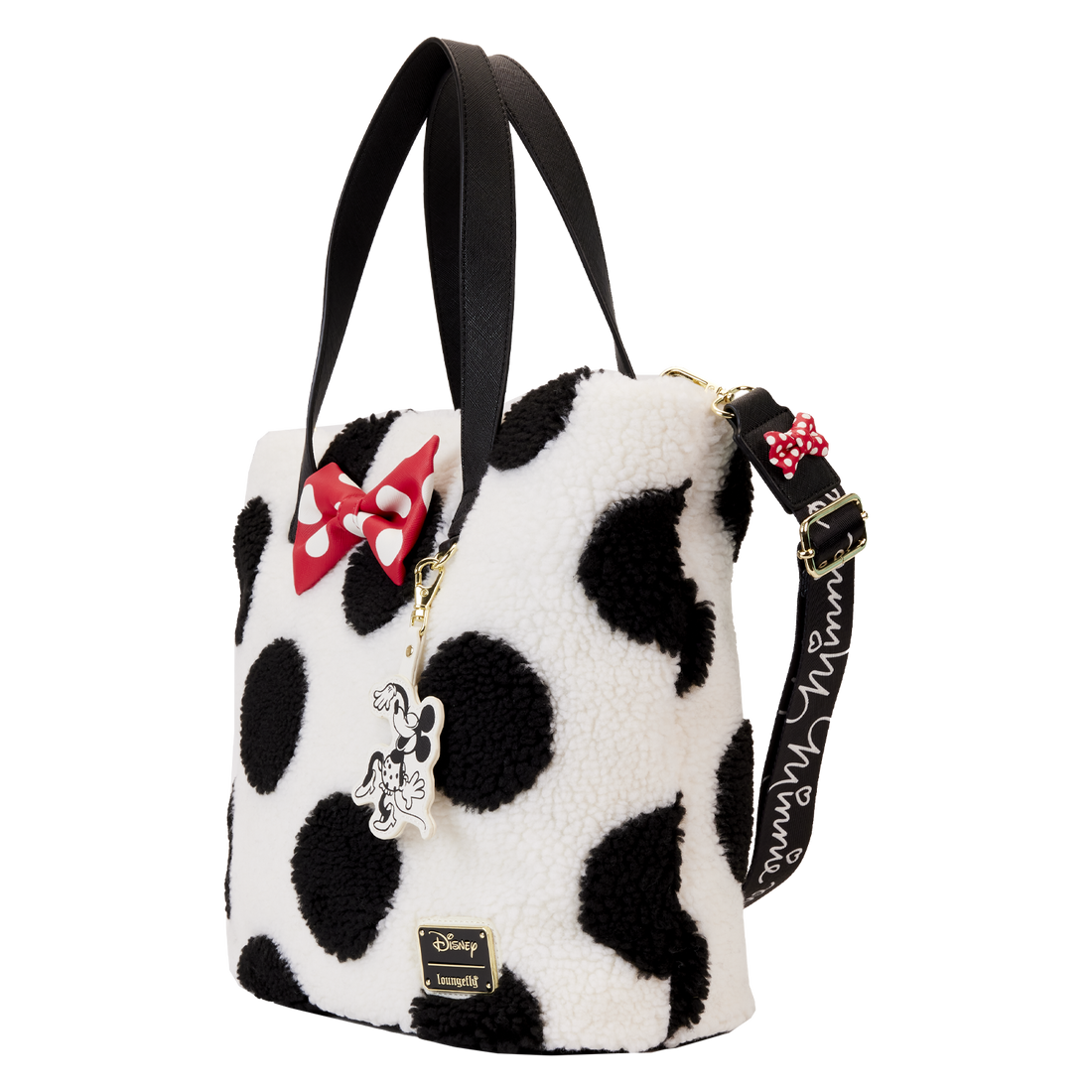 Loungefly Disney Sherpa Tote Bag: Minnie's Dotted Fashion Statement