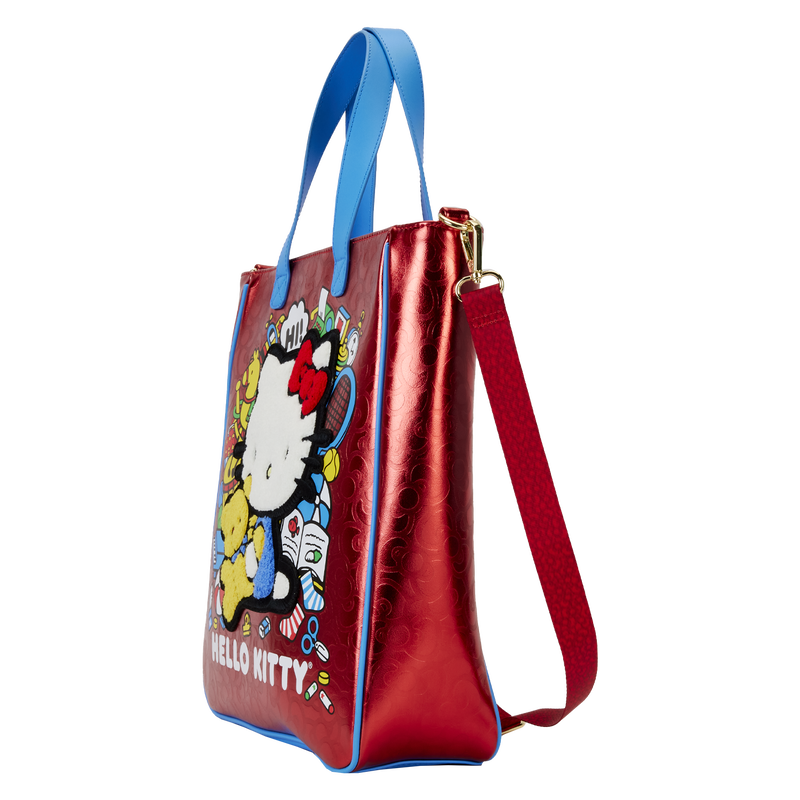 Loungefly Sanrio Hello Kitty 50th Anniversary Shiny Metallic Tote with Detachable Coin Bag