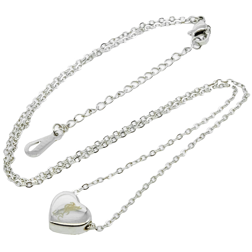 Liverpool FC Stainless Steel Engraved Heart-Shaped Necklace