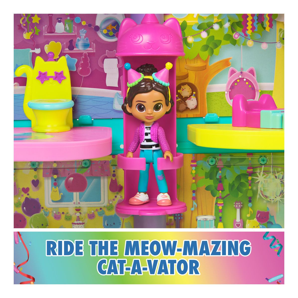 Gabby's Dollhouse 60cm Rainbow Purrfect Celebration Dollhouse Set