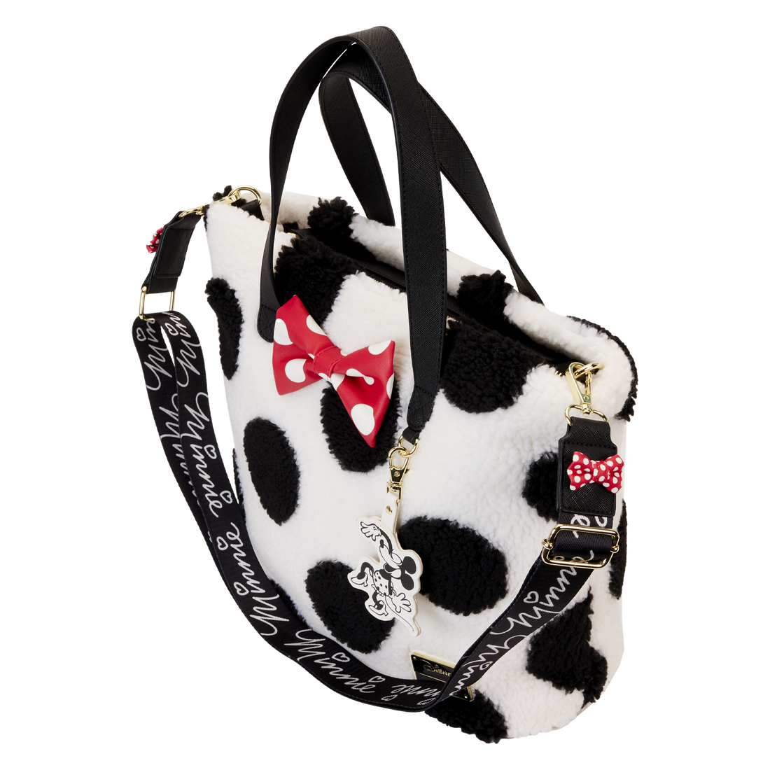 Loungefly Disney Sherpa Tote Bag: Minnie's Dotted Fashion Statement