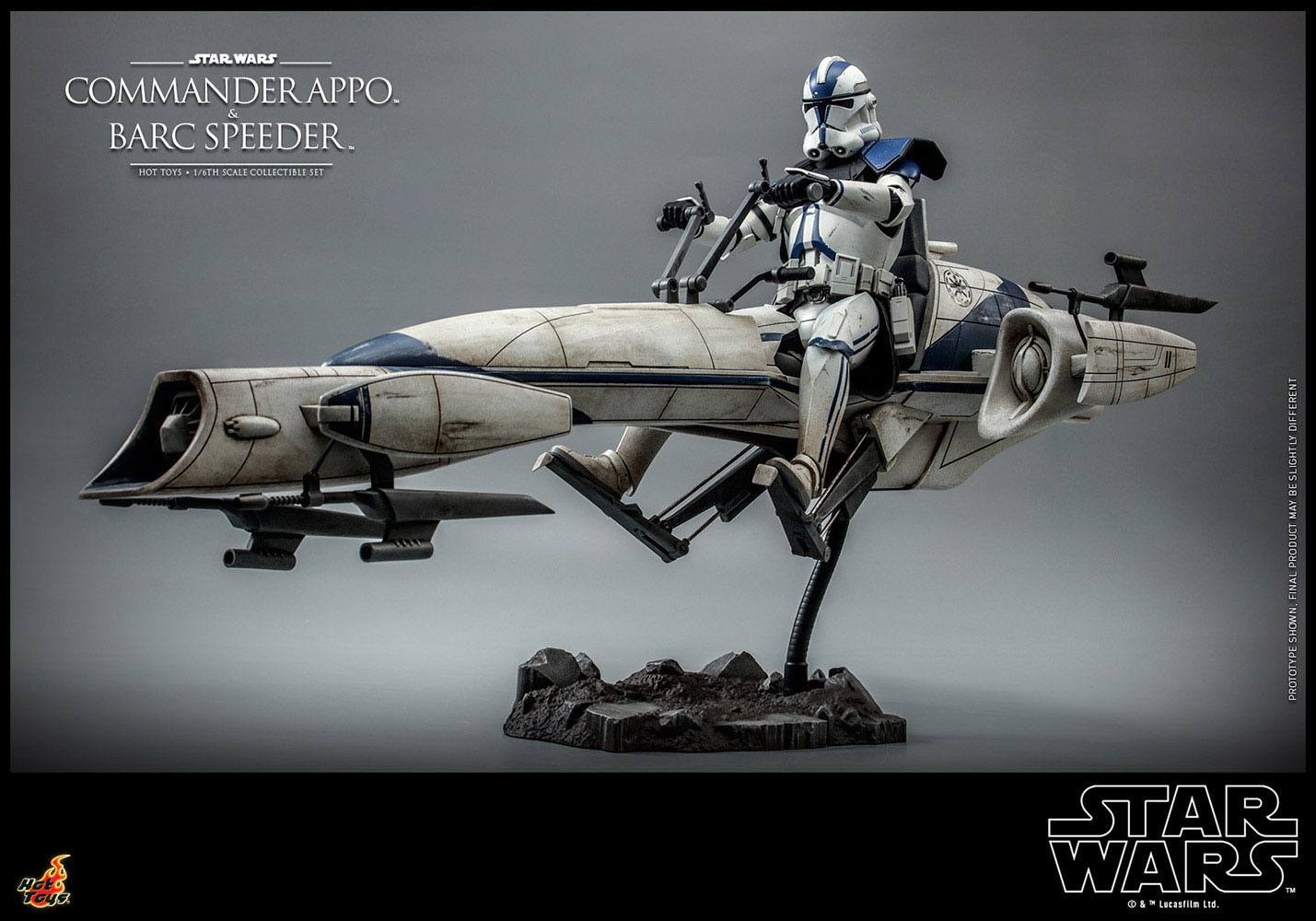 Hot Toys 1:6 Scale Star Wars Clone Wars - Detailed Commander Appo with BARC Speeder Set