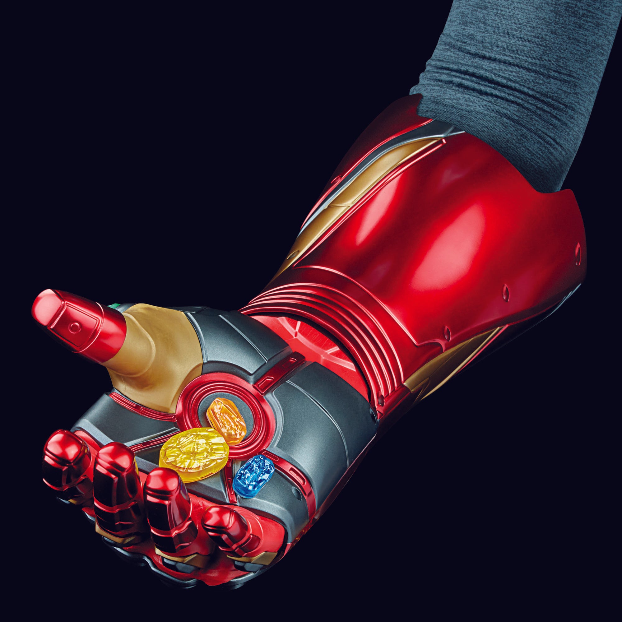 Hasbro's Premium Marvel Legends Series Articulated Electronic Iron Man Nano Gauntlet Collectible Toy