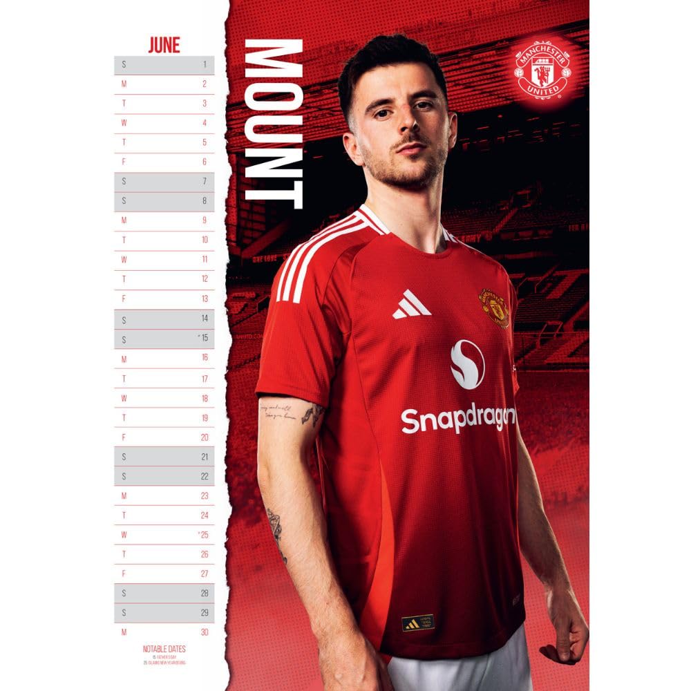 2025 Manchester United Football Club Official A3 Wall Calendar