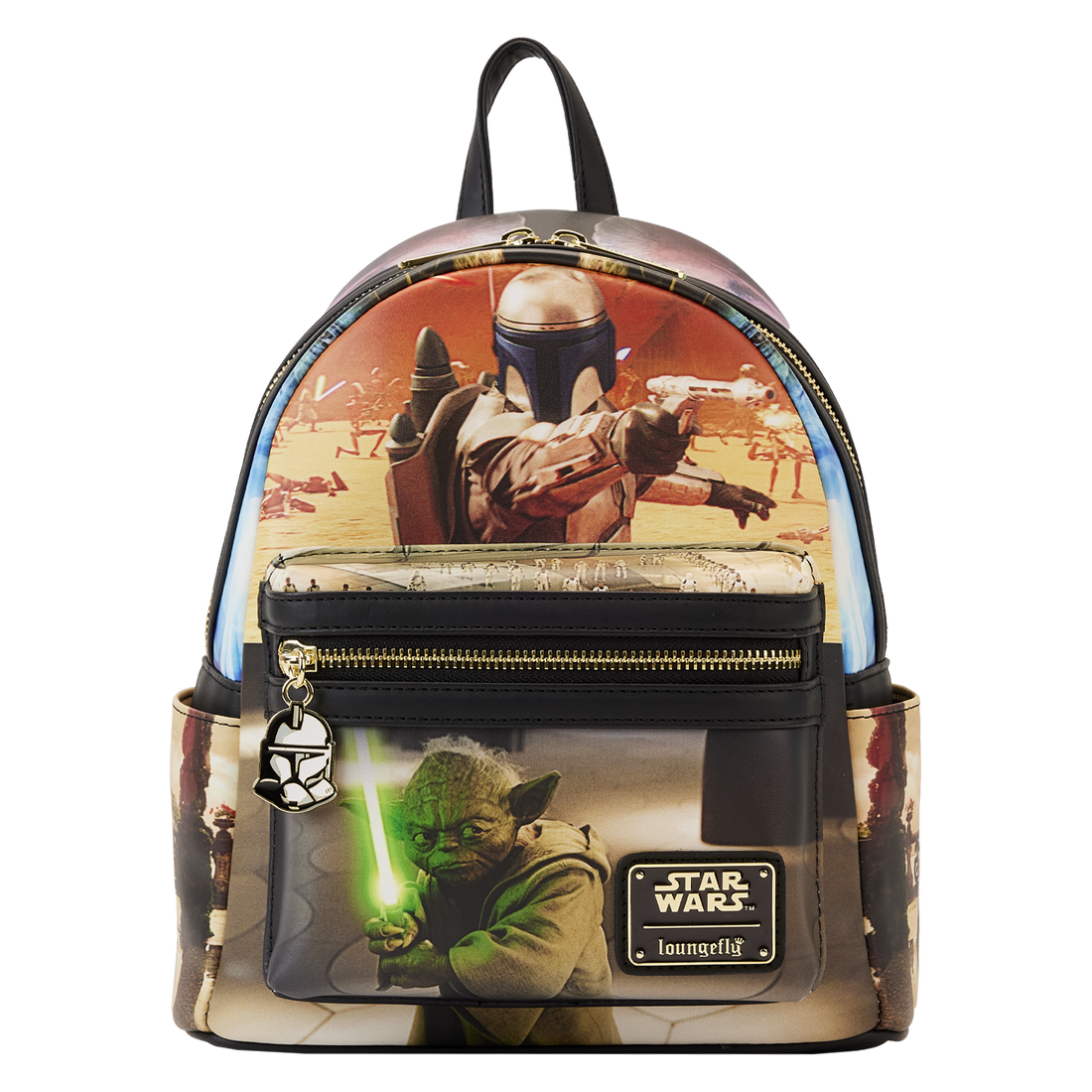 Loungefly Mini Backpack with Star Wars Episode II Attack of the Clones Cinematic Scenes