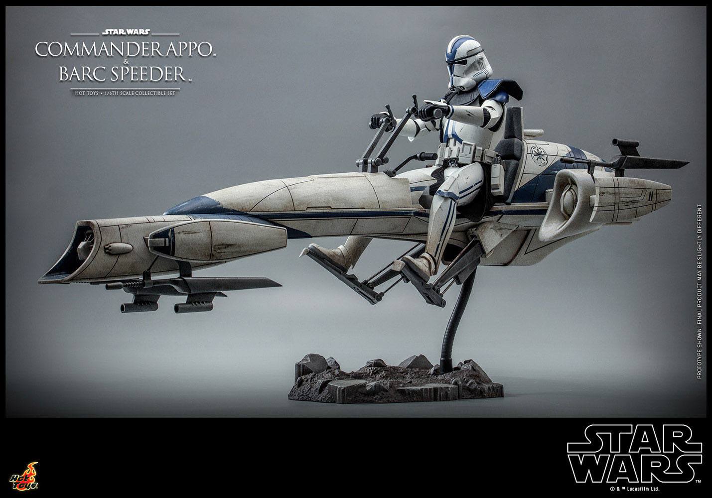 Hot Toys 1:6 Scale Star Wars Clone Wars - Detailed Commander Appo with BARC Speeder Set