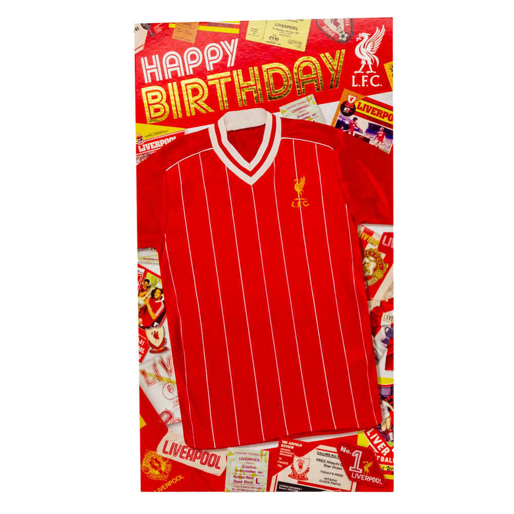 Retro Style Liverpool FC Shirt Design Birthday Card