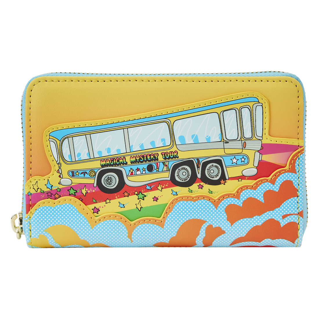 Loungefly Vegan Leather Beatles Magical Mystery Tour Bus Zip-Around Wallet