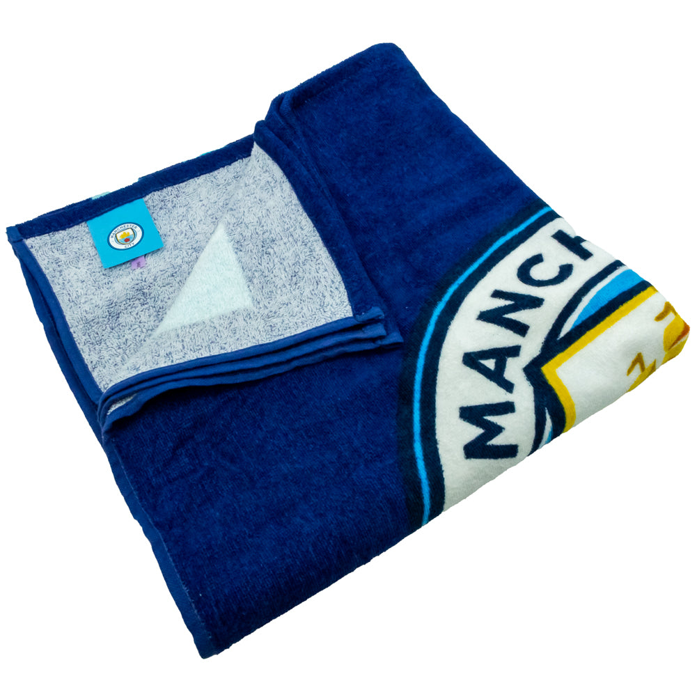Large and Soft 100% Cotton Velour Manchester City FC Beach Towel