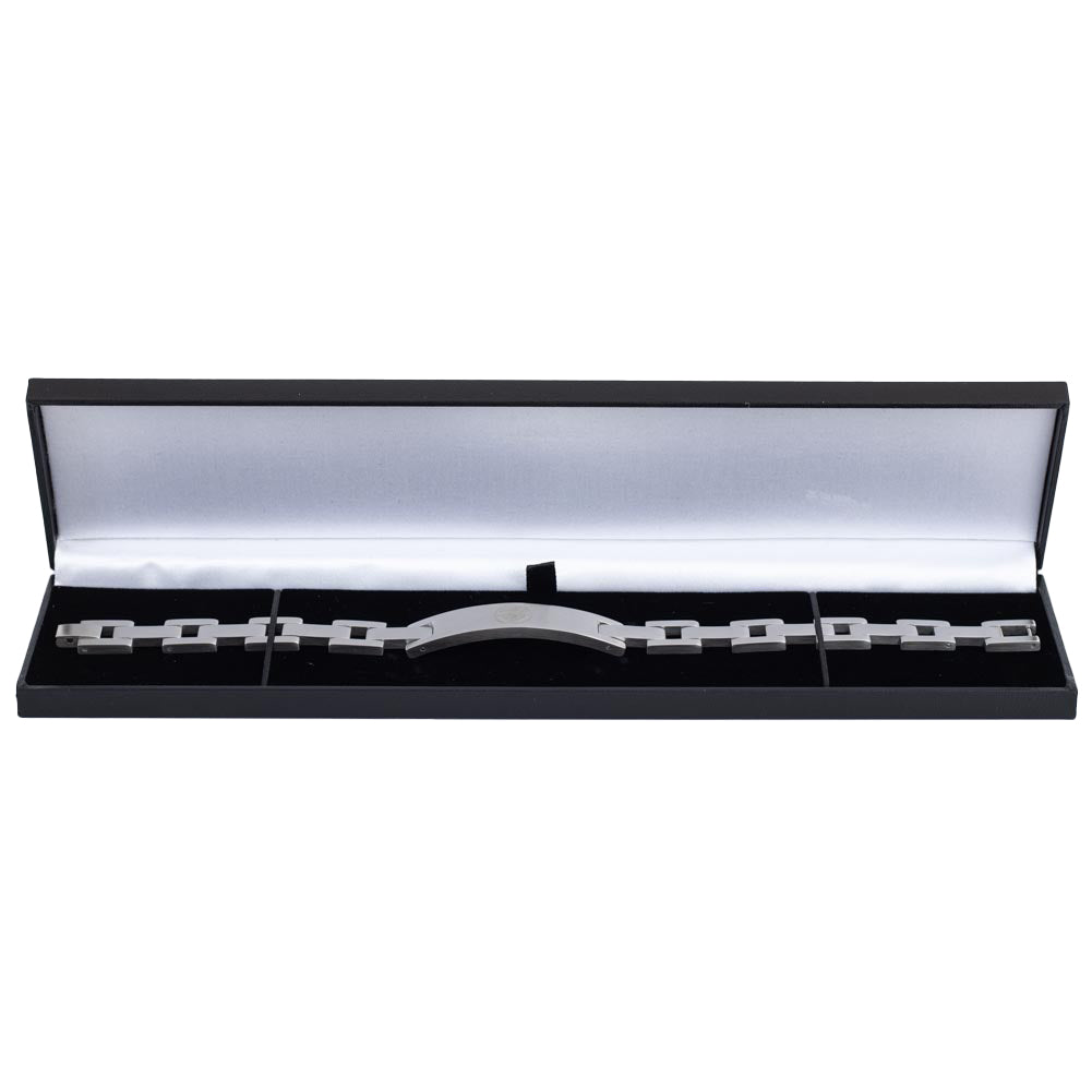 Engraved Manchester City Stainless Steel Link Bracelet for Fans
