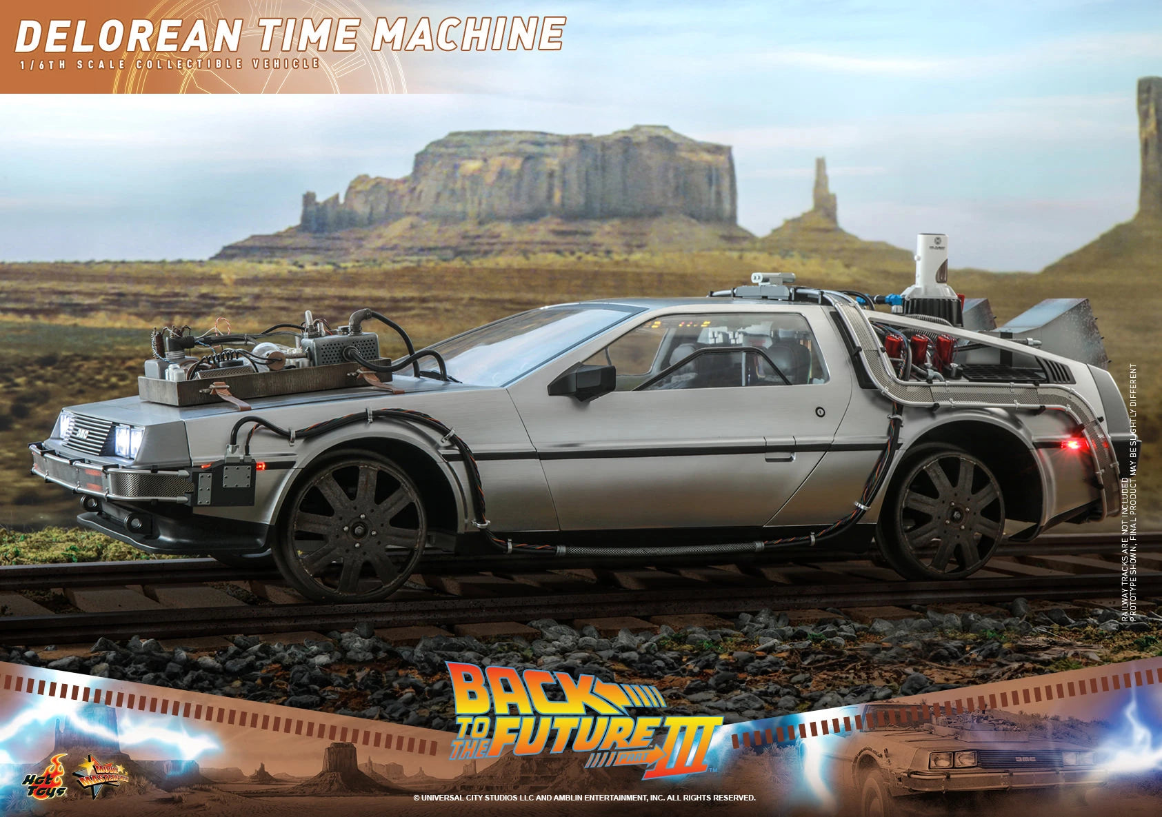 Hot Toys 1/6th Scale Back to the Future Part III DeLorean Time Machine Collectible
