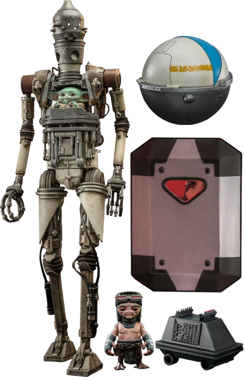 Hot Toys 1/6 Scale Mandalorian IG-12, Grogu & Accessories Collectible Set