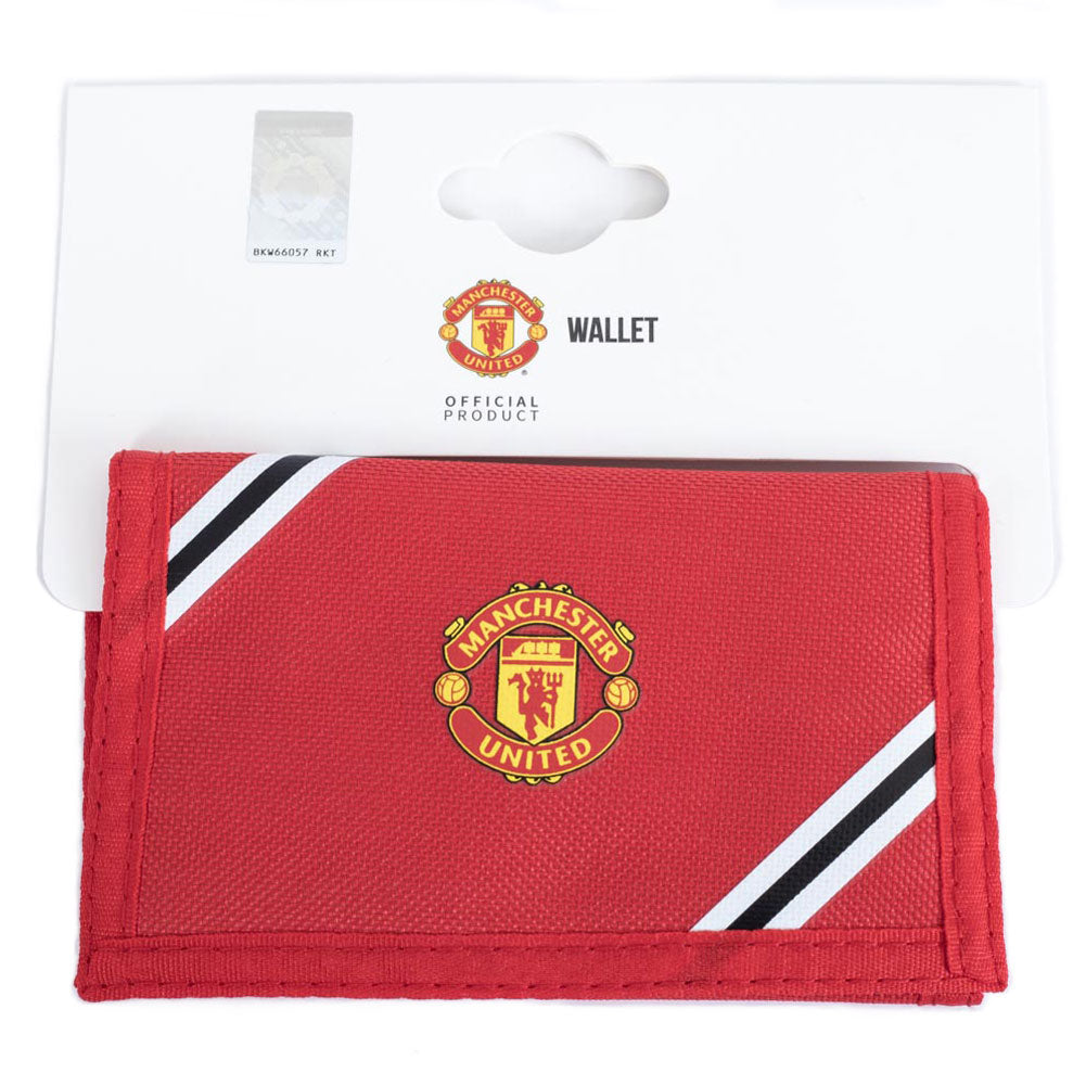 Manchester United Football Club Core Stripe Design Polyester Wallet for Fans