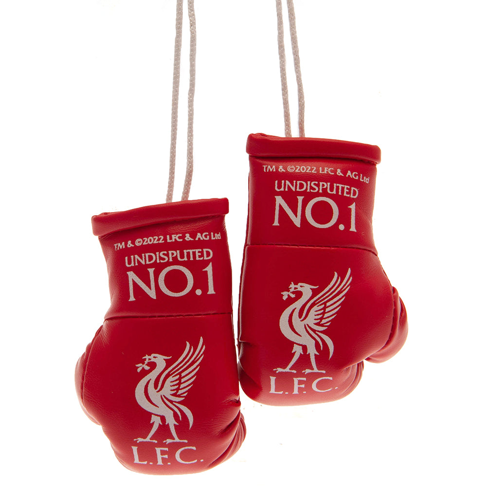 Authentic Liverpool FC Red Miniature Boxing Gloves with Distinctive Design