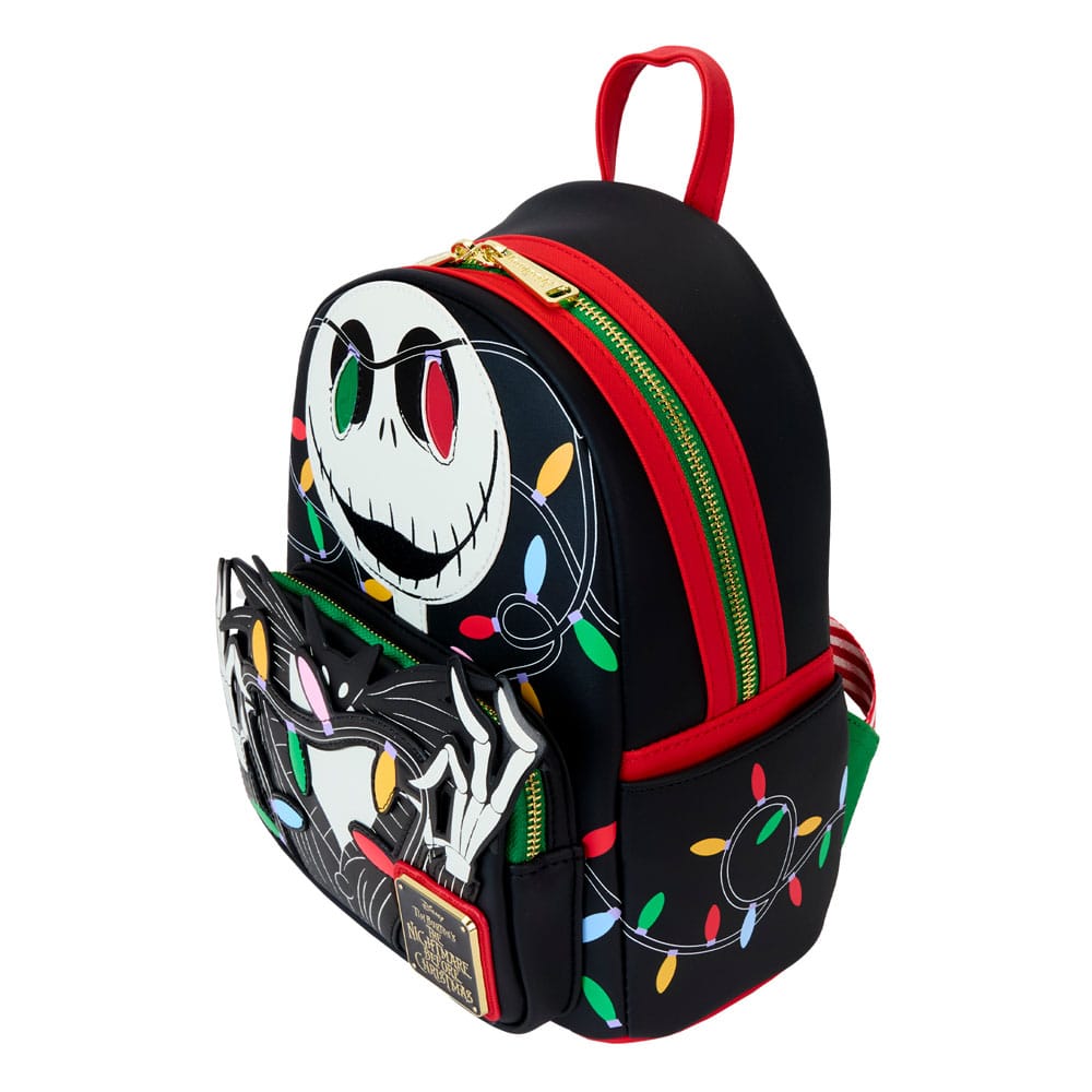 Loungefly Disney The Nightmare Before Christmas Mini Backpack with Glowing Smiling Jack and Light - Up Features