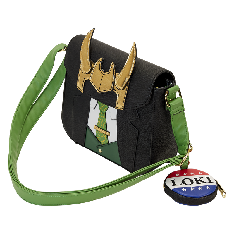Loungefly Vegan Leather Loki for President Cosplay Adjustable Crossbody Bag