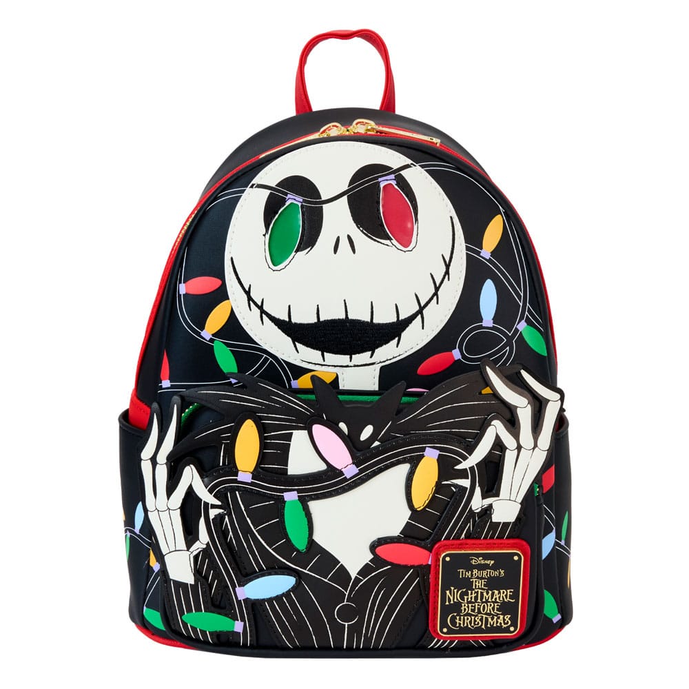 Loungefly Disney The Nightmare Before Christmas Mini Backpack with Glowing Smiling Jack and Light - Up Features