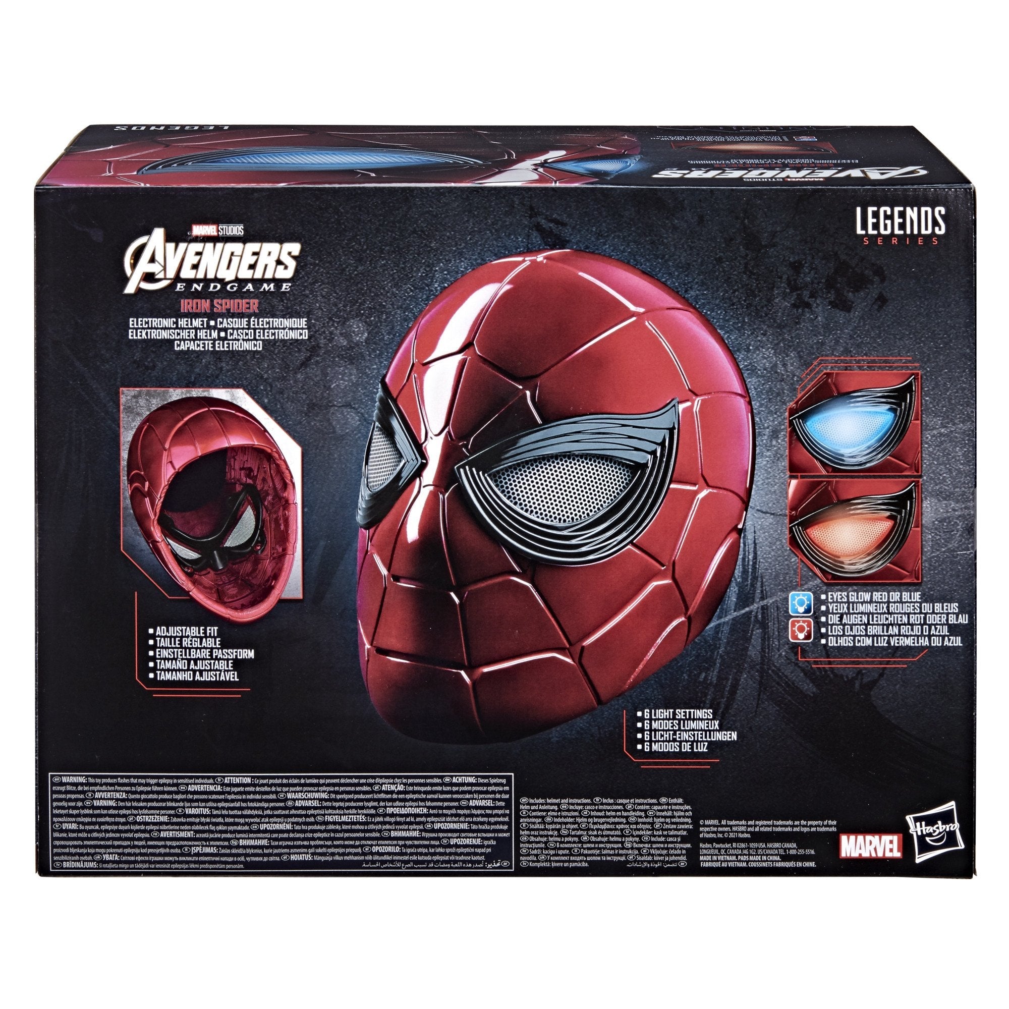 Marvel Legends Electronic Iron Spider Helmet with 6 - Light Settings