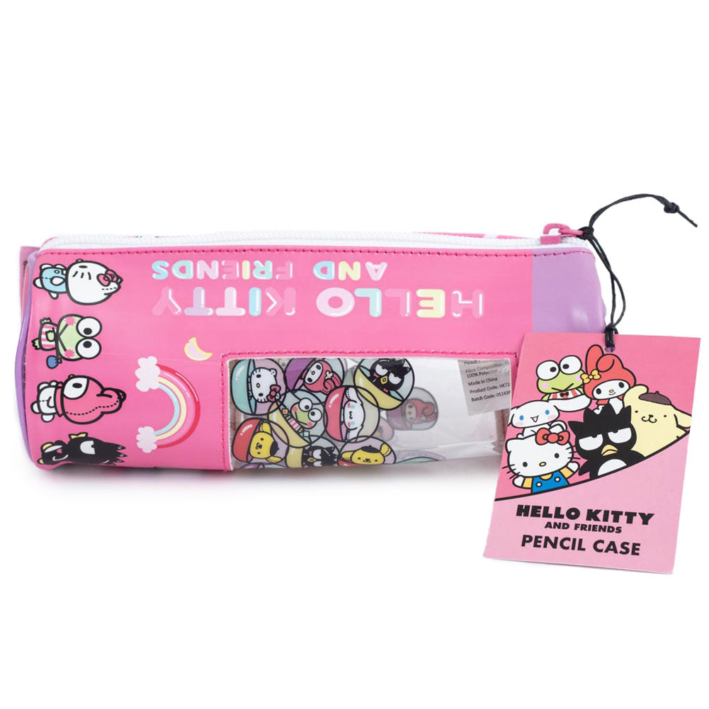 Adorable Hello Kitty Cylindrical Zipped Pencil Case for Stationery Storage