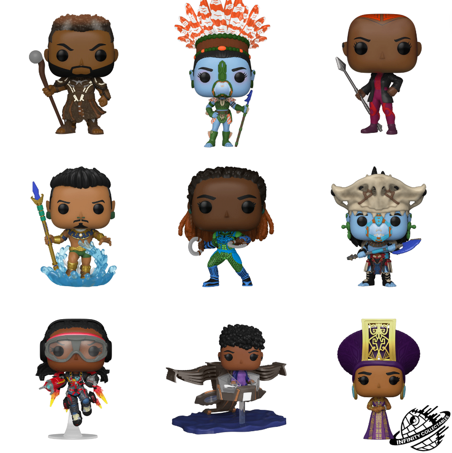 Complete Collection Bundle of 9 Marvel Black Panther: Wakanda Forever Funko Pop! Vinyl Figures