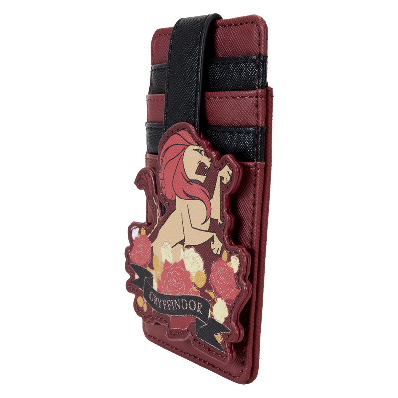Loungefly Harry Potter Gryffindor Floral Lion Symbol Vegan Leather Card Holder