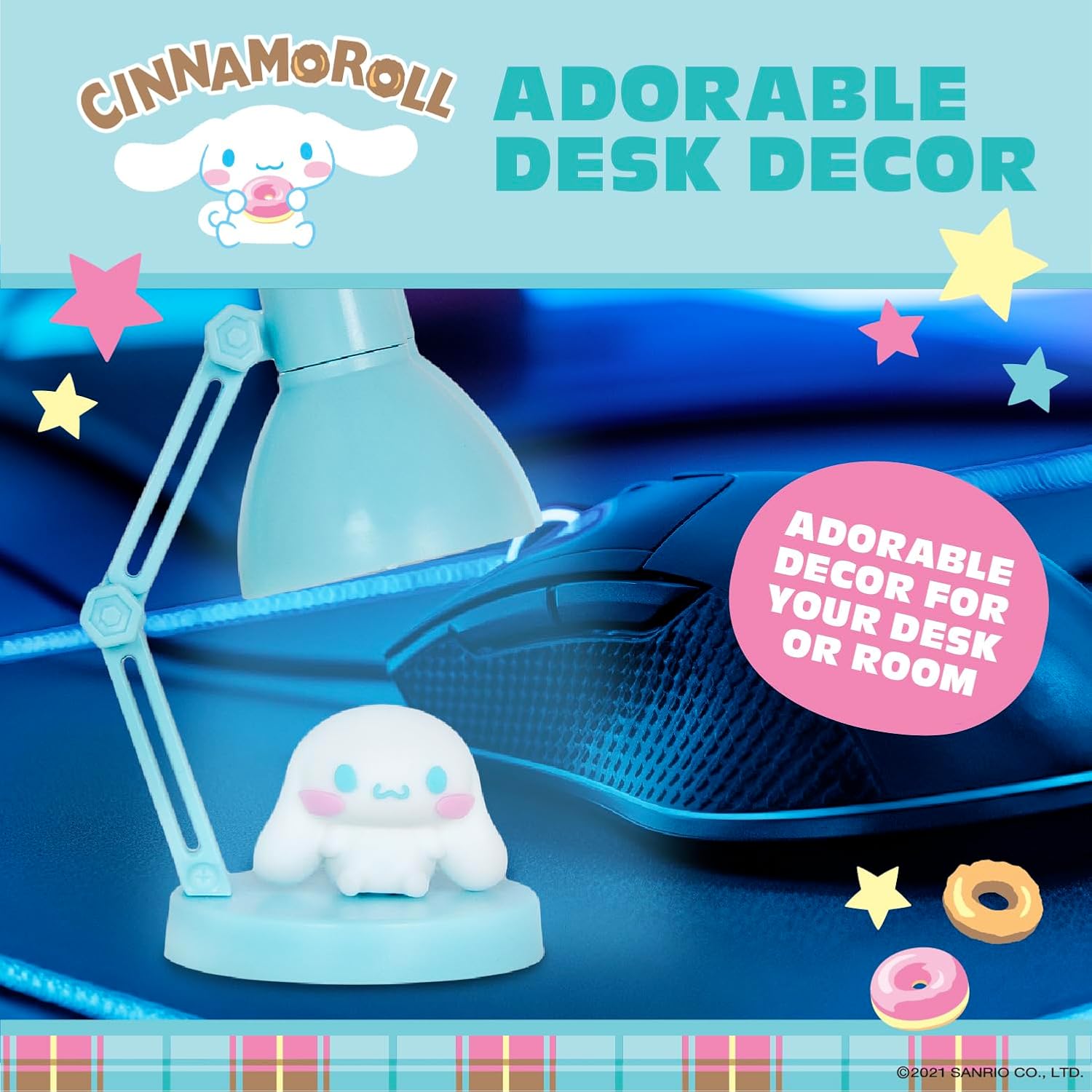 Sanrio Hello Kitty & Friends Cinnamoroll Themed Mini LED Desk Lamp for Decor