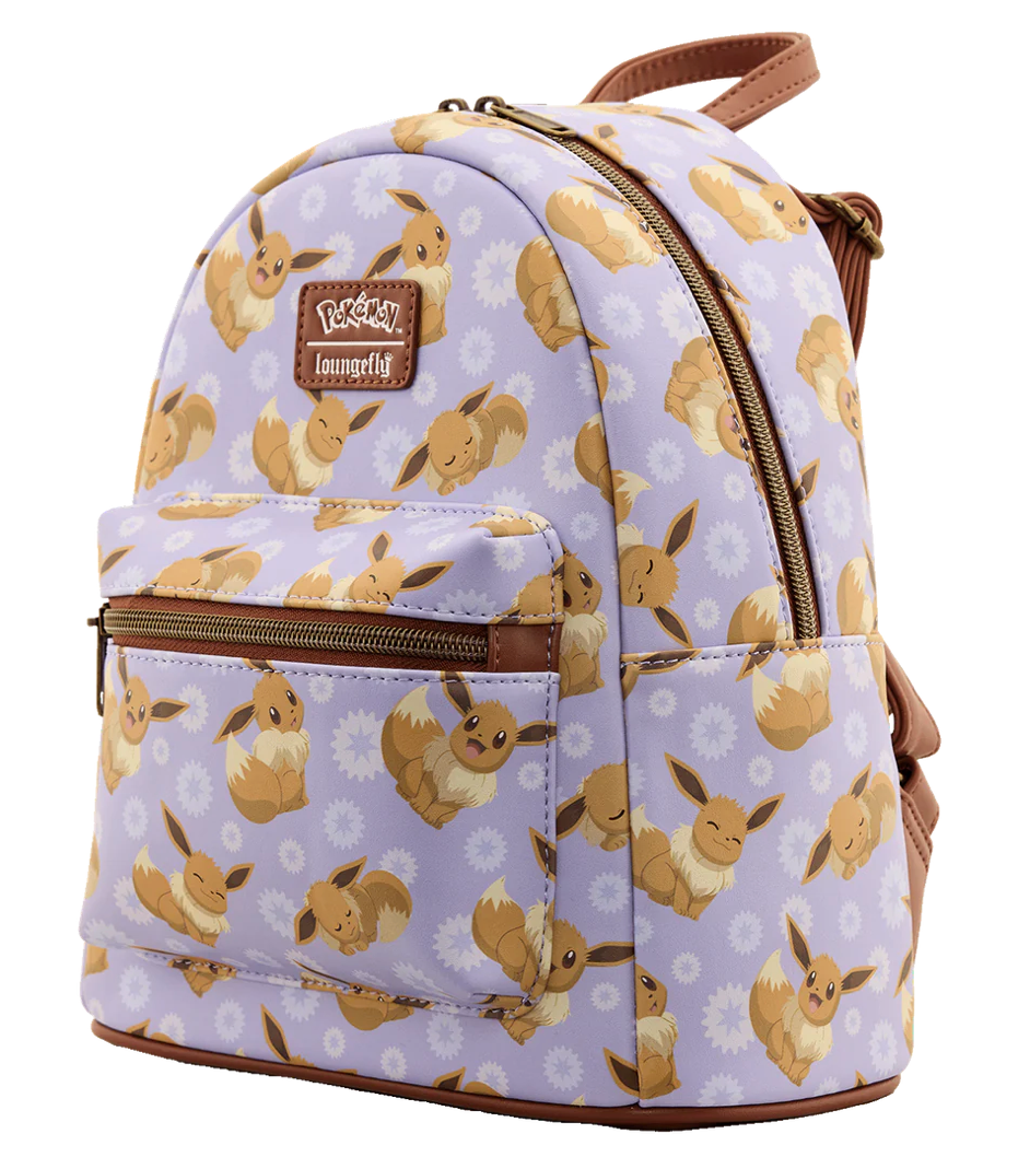Loungefly Mini Backpack with Adorable Eevee All-Over Print for Pokemon Fans