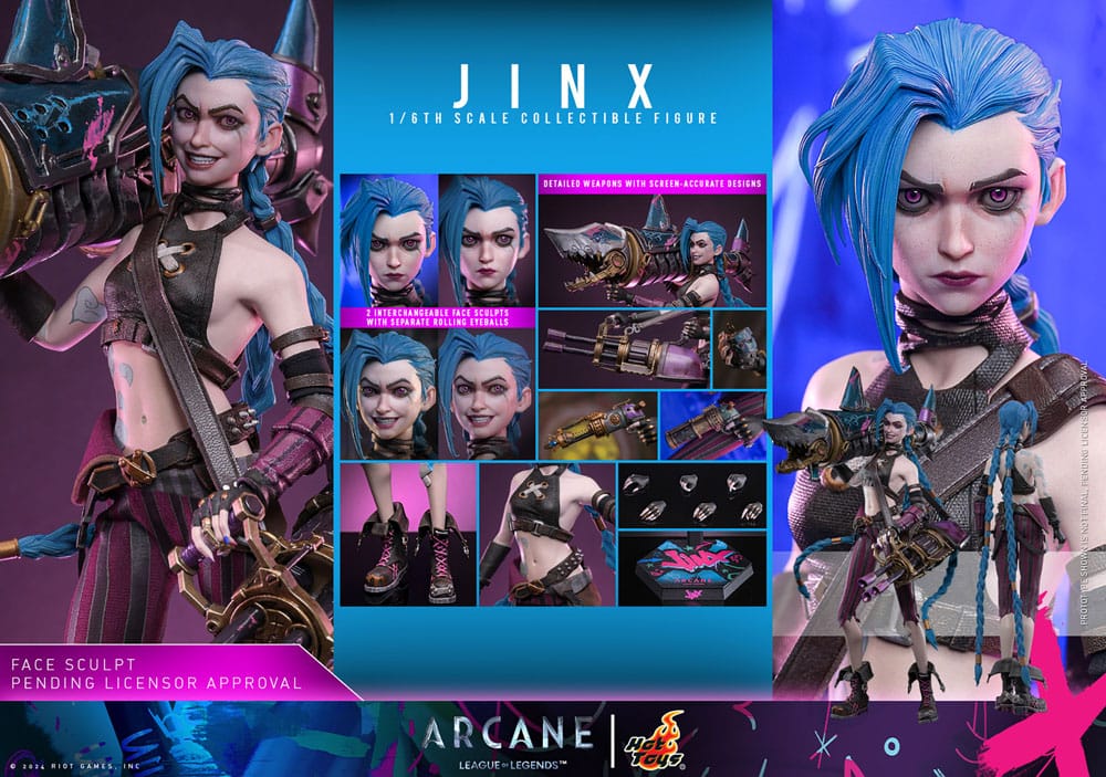 Hot Toys Collectible 1/6th Scale Figure of Arcane Jinx from League of Legends
